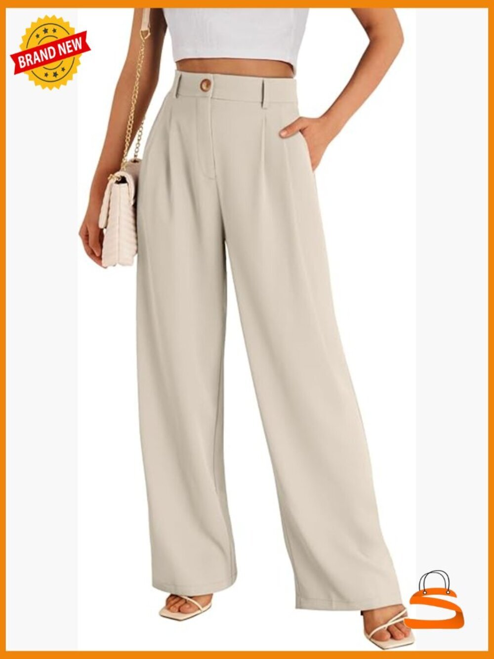 Wide Leg Dress Pants High Waisted Trouser Pleated Front Womens